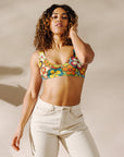 Yeehaw Woodstock Retro Floral Bikini Top
