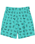 Yeehaw Turquoise Cattle Brands Men's Swim Trunks