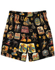 Yeehaw Vintage Cowboy Collage Swim Trunks