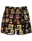 Yeehaw Vintage Cowboy Collage Swim Trunks