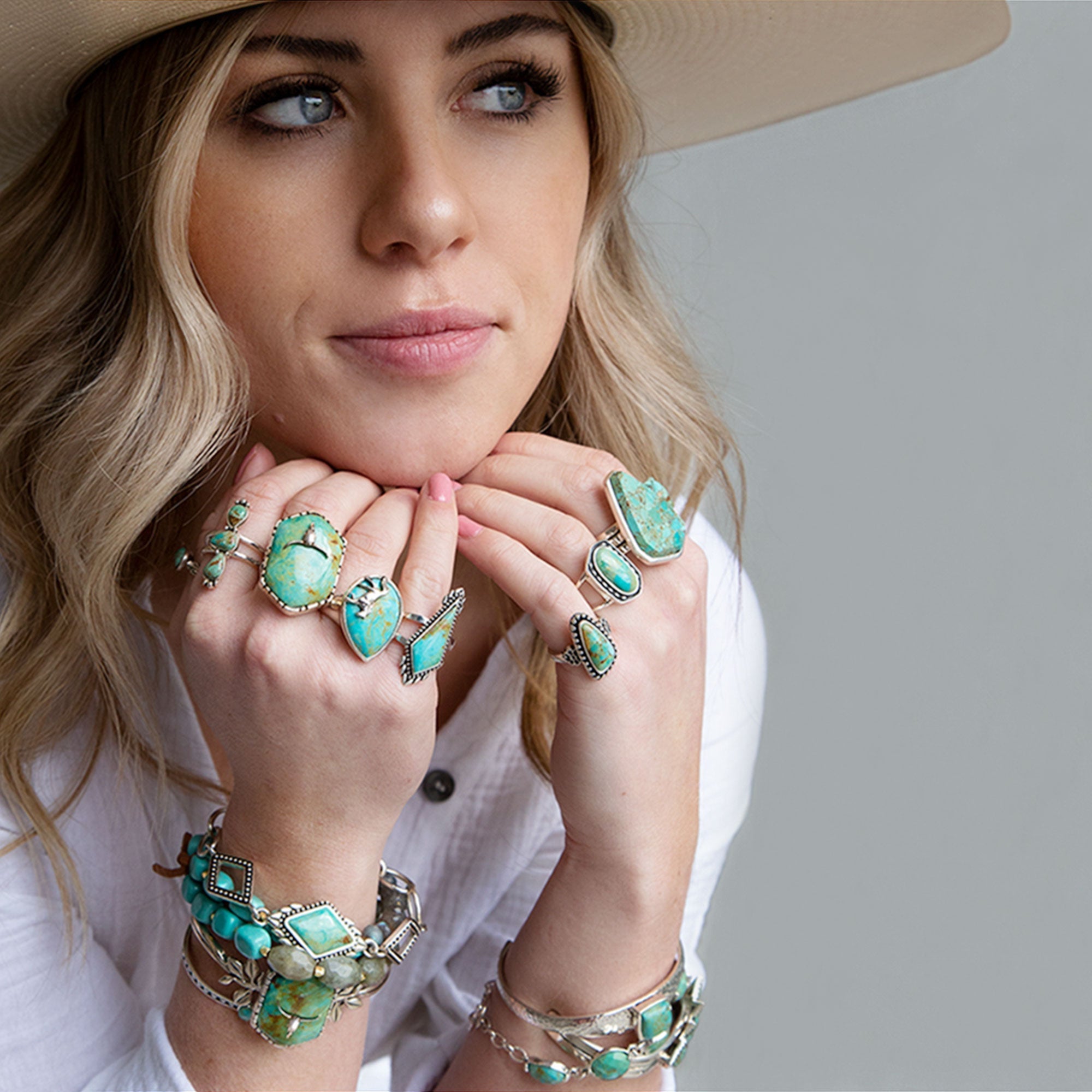 Anemone Blue Turquoise and Sterling Silver Statement Ring