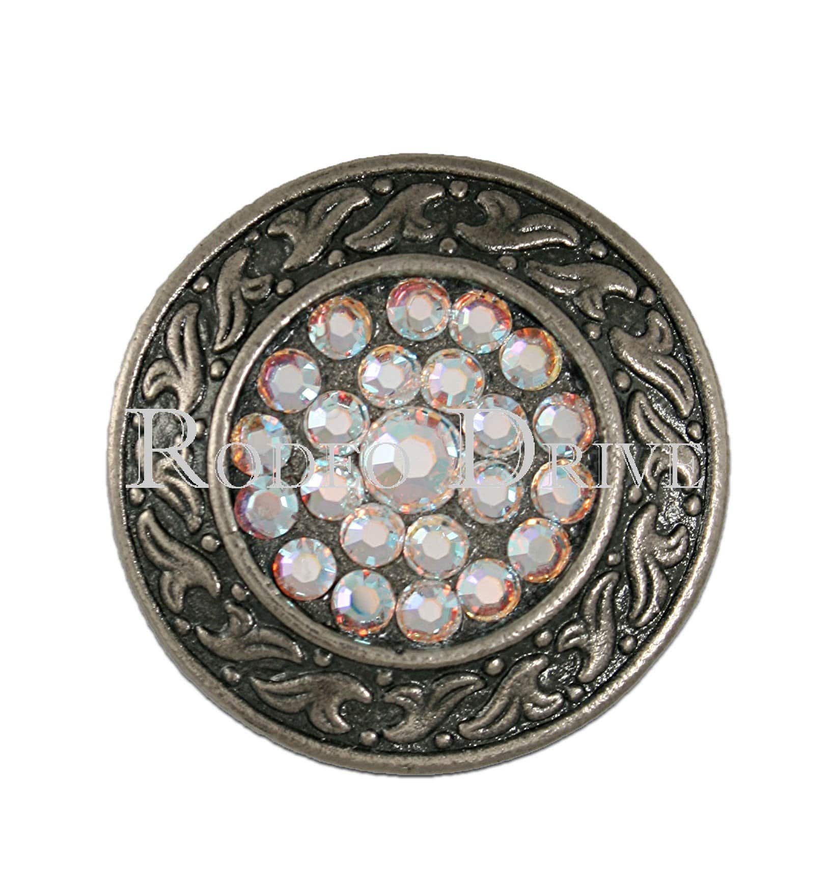 AB Antique Silver 1.5" Disc European Crystal Concho-