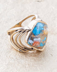 Arrows Blue Turquoise and Orange Spiny Oyster Matrix Golden Ring