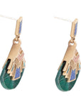 Art Deco Multi Colored Golden Earrings