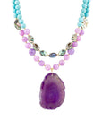 Aruba Purple Jade Statement Pendant Necklace