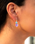 Aruba Purple Jade Golden Drop Earrings