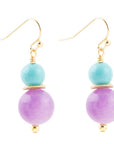 Aruba Purple Jade Golden Drop Earrings