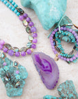 Aruba Purple Jade Statement Pendant Necklace