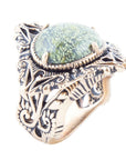 Aspen Green Serpentine Golden Statement Ring