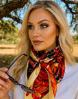 35X35" Red Floral Wild Rag / Scarf WR3447