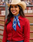 Blue Western Skinny Mini Wild Rag Scarf / Cowgirl Necktie  