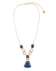 Athena Blue Agate Golden Statement Necklace