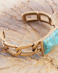 Athena Blue Turquoise Golden Cuff Bracelet