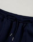 Solid Zip-Up Jacket and Drawstring Pants Set