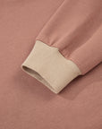 Colorblock Long Sleeve Top and  Drawstring Pant Set
