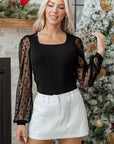 Paulina Ribbed Square Slim Top