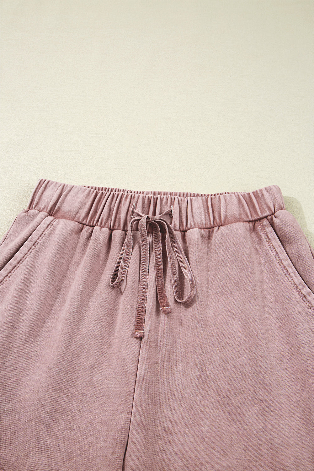 Mineral Wash Patchwork Tiered Wide Leg Pants