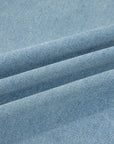 Denim Collared Zip-Up Elastic Edge Pocketed Jacket