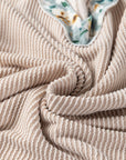 Floral Patchwork Corded Knit Long Sleeve Top