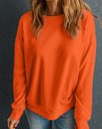 Solid Drop Shoulder Crewneck Pullover Sweatshirt