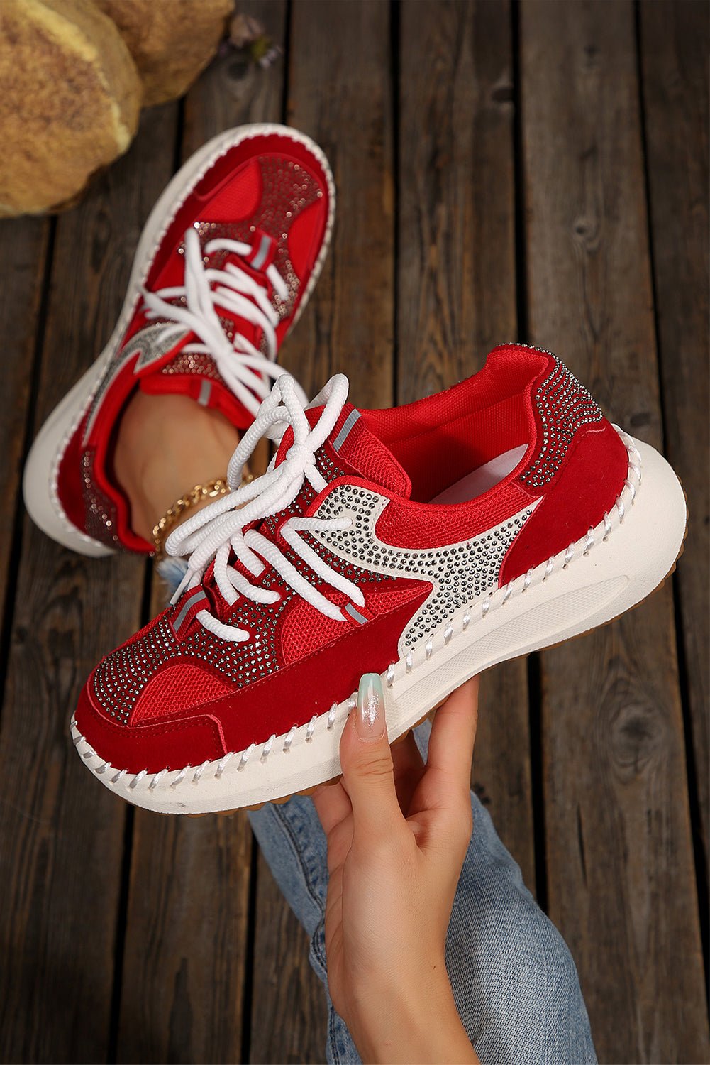 Abigail Lace Up Breathable Sneakers