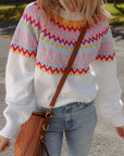 Avery Print Drop Shoulder Sweater