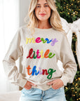 Sylevi Graphic Ribbed Loose Sweatshirt