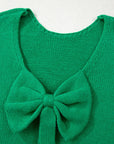 Raven Backless Bubble Sleeve Sweater