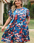 Palmer Plus Size Ruffled Short Sleeve Dress
