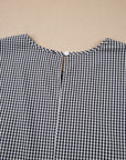 Plus Size Gingham Bow Ruffle Sleeve Top