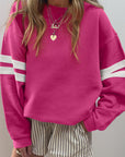 Varsity Stripe Drop Shoulder Oversized Sweatshirt