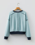 Colorblock Patchwork Long Sleeve Crewneck Sweatshirt