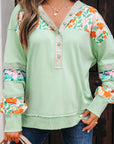 Emberly Patchwork Half Hooded Pullover