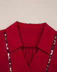Alma Contrasted Trim Textured Blouse