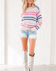 Amelia Patterned Drop Shoulder Sweater