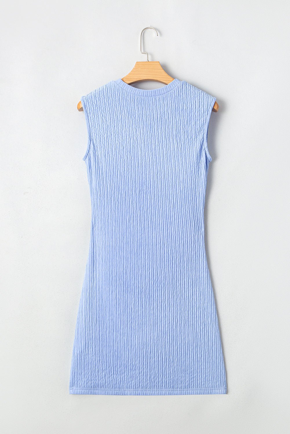 Textured Ruched Side Bodycon Tank Dress