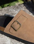 Ariyah Suede Buckle Detail Slippers