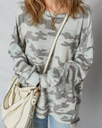 Retro Camouflage Exposed Seam Sweatshirt