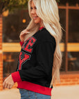 GAME DAY Varsity Stripe Crewneck Sweatshirt