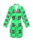 Neon Yeehaw Women's Belted Satin Feel Dressing Lounge Robe