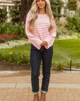 Lilly Textured Contrast Dropped Long Sleeve Top