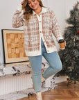 Navy Trim Front Cardigan PLUS Sweater