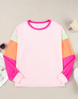 Colorblock Patchwork Long Sleeve Top
