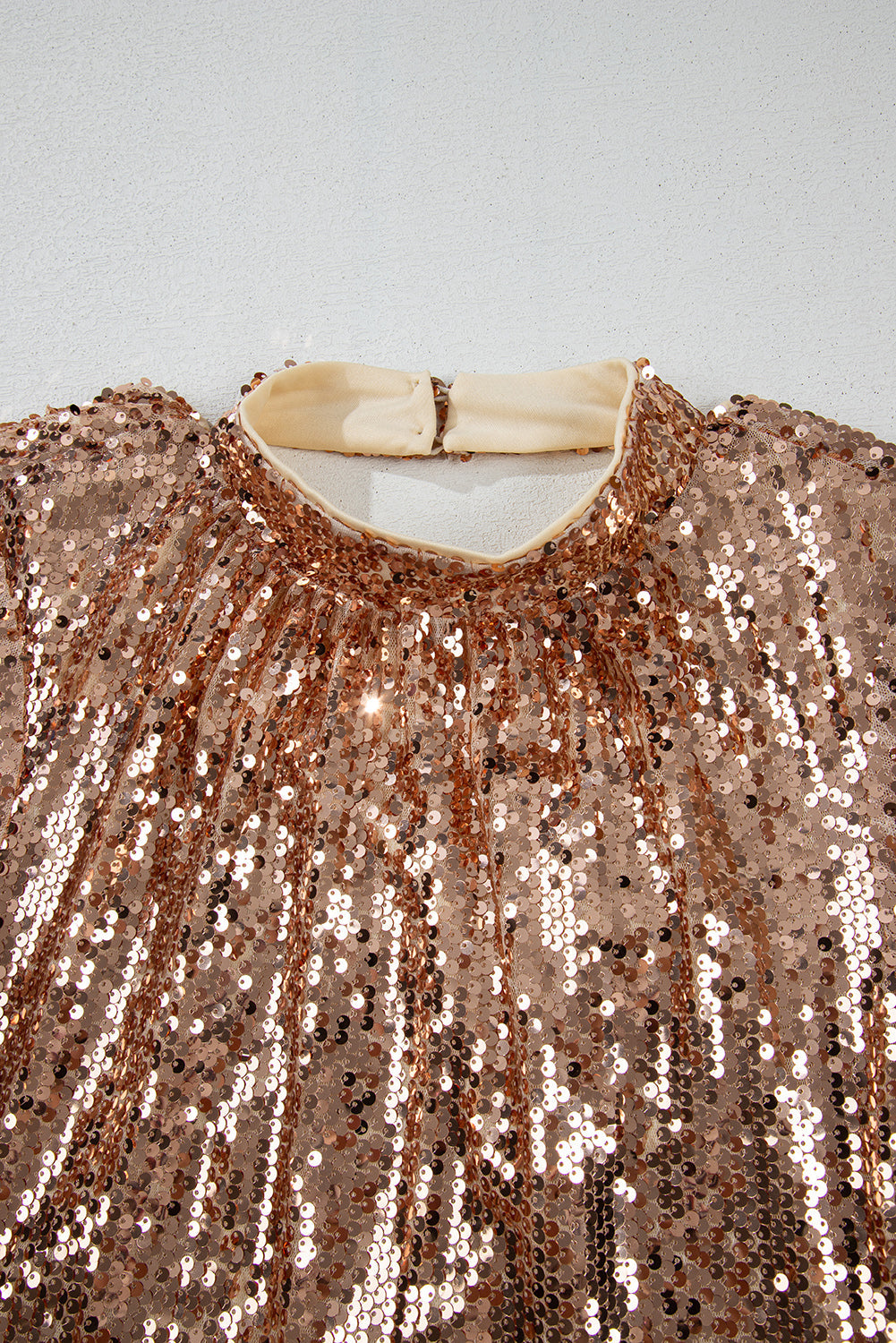 Sequin Long Sleeve Cutout Back Mini Dress