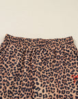 Leopard Bow Embroidered Pullover and Pants Set