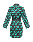 Turquoise cowgirl Hat Women's Belted Satin Feel Dressing Lounge Robe