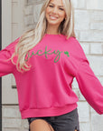 Armani Clover Embroidered Loose Pullover