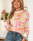 Tru Pattern Puff Sleeve Sweater