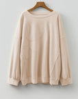 Plus Size Flower Patched Mineral Wash Top
