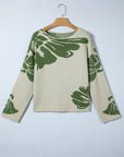 Floral Wide Long Sleeve Sweater